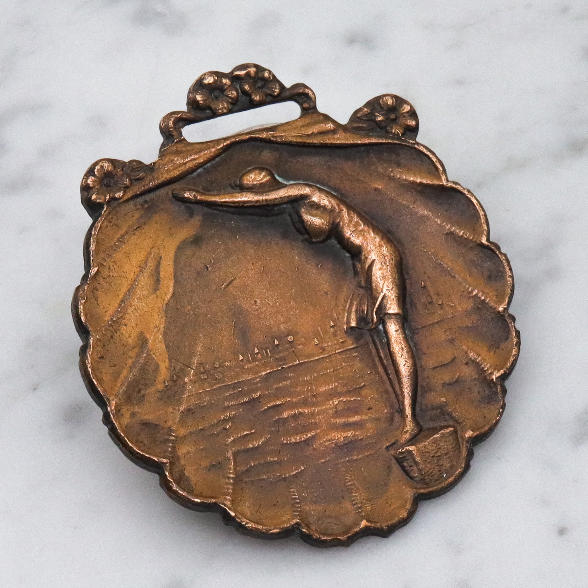 Antique Victorian Whitehead & Hoag brass diving medal